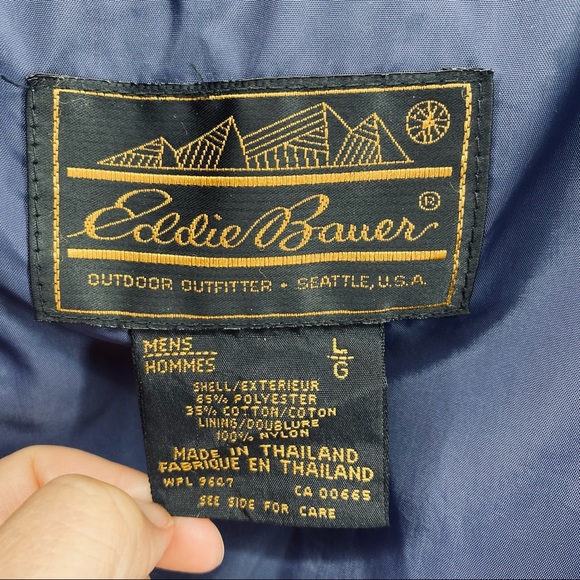Eddie Bauer Blue Zip Snap Nylon Lined Jacket - Picture 13 of 16
